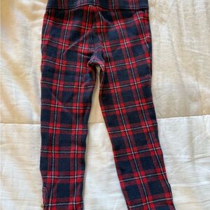 Janie and Jack Red and Black Plaid Leggings